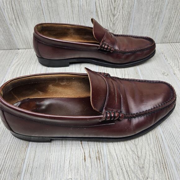 Florsheim Shoes Mens Size 9 Burgundy Penny Loafers Leather Slip On Dress Classic main image 4